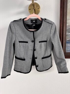 H&M Grey Jacket with Black Trim
